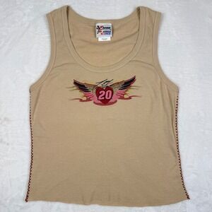 Y2K NASCAR Crop Tank Tony Stewart 20 Racing Graphic Sleeveless Top Small